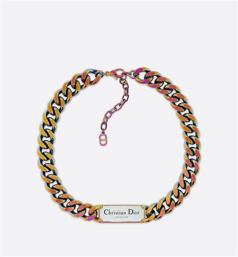 dior brass necklace